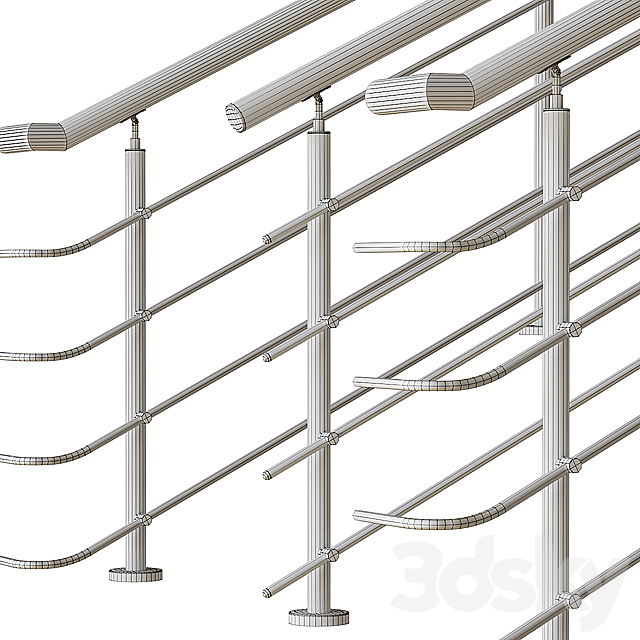 Stainless steel railing 1 3DSMax File - thumbnail 2