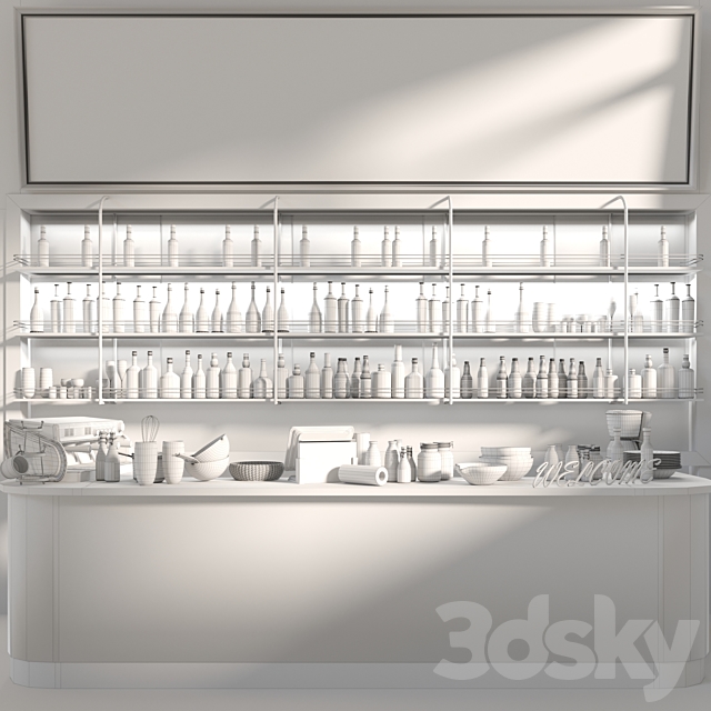 Design project of a restaurant with its own collection of wine and spirits 2 3d