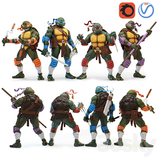 Teenage Mutant Ninja Turtles (TMNT) 3DSMax File - thumbnail 1