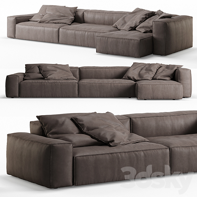 NeoWall Leather Corner Sofa by Living Divani 3DSMax File - thumbnail 1