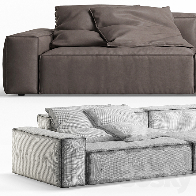 NeoWall Leather Corner Sofa by Living Divani 3DSMax File - thumbnail 3