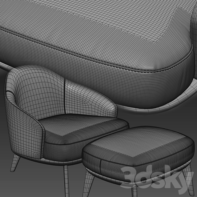 Minotti leslie armchair 3DSMax File - thumbnail 3