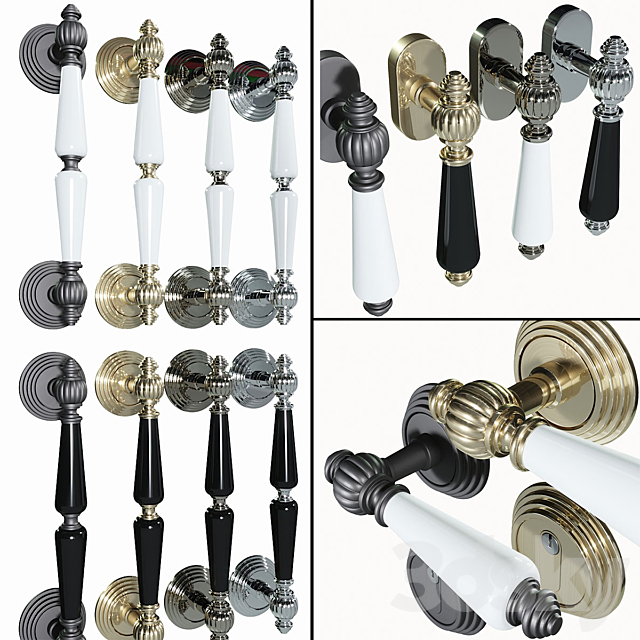 Door Handle Set Fimet Michelle 106P 3d