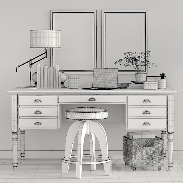 Pottery barn PRINTER’S HOME OFFICE COLLECTIONS 3DSMax File - thumbnail 3