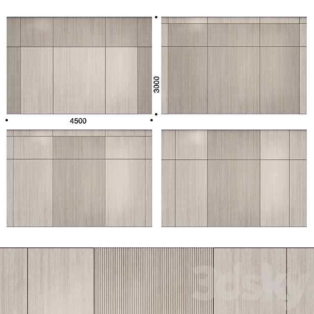 Wood wall panel 2 3DSMax File - thumbnail 2