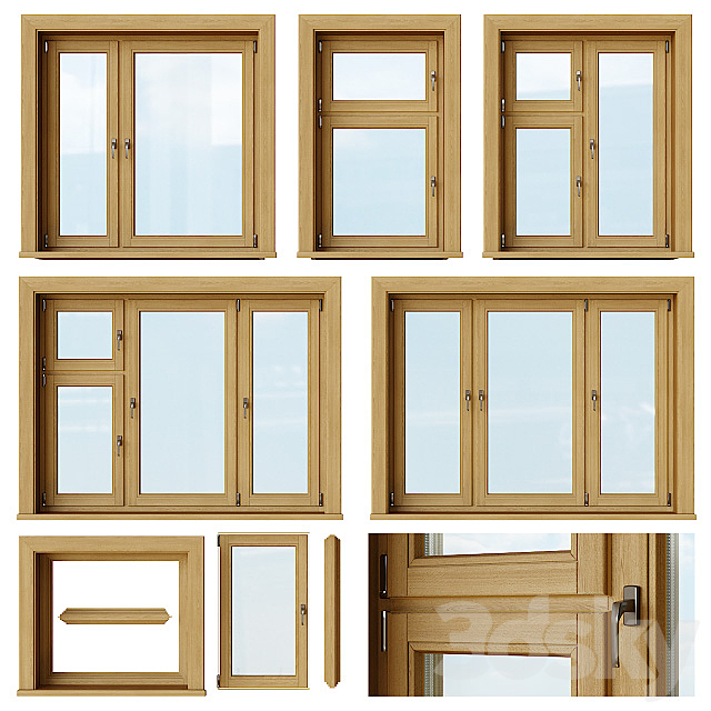 Set of wooden windows 1 + Designer Free Download