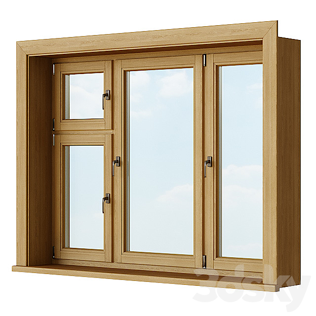 Set of wooden windows 1 + Designer 3d