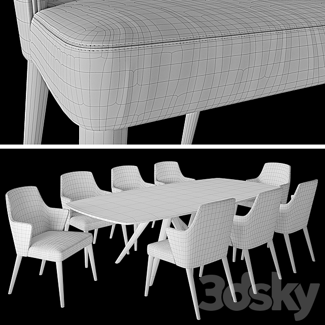 Compar chair Jolly and table Esse 3DSMax File - thumbnail 2