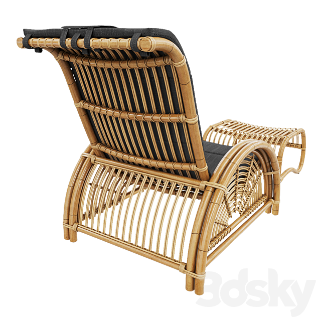 Paris Chair and Foot Stool 3DS Max Model - thumbnail 2