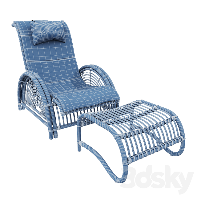 Paris Chair and Foot Stool 3DS Max Model - thumbnail 3