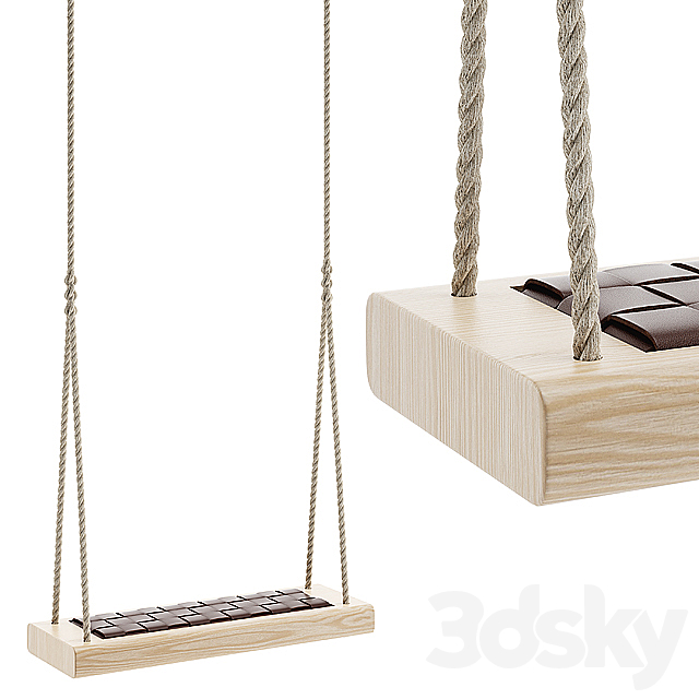 Indoor rope swing hanging chair 3DSMax File - thumbnail 1