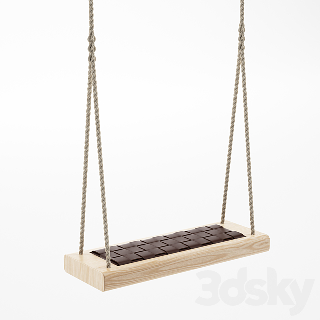 Indoor rope swing hanging chair 3d