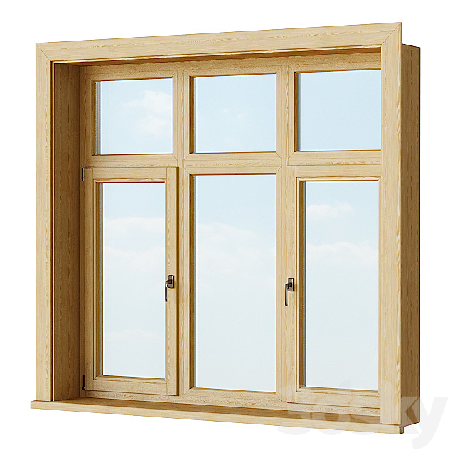 Set of wooden windows 2 + Designer 3d