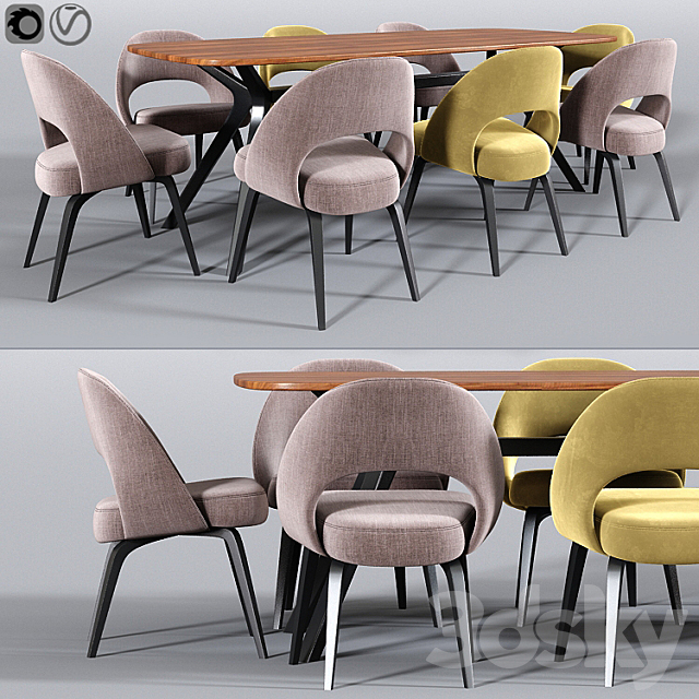 Saarinen Executive Dining Chair Set 3DSMax File - thumbnail 1