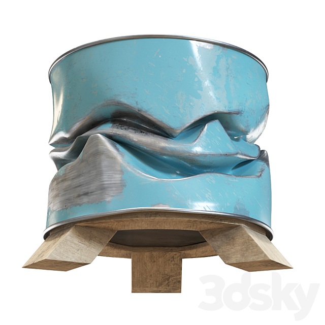 Unique barrel furniture 3d