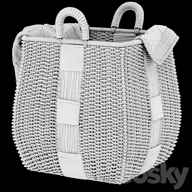 Basket & Plaids. Crate and Barrel 3d