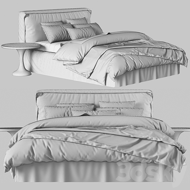 RH Teen Brook Slipcovered Platform Bed 3DSMax File - thumbnail 3