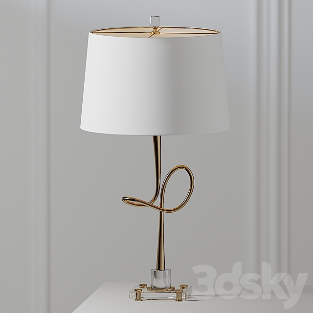 Hensley 30.25 in. Gold _ Clear Table Lamp 3DSMax File - thumbnail 1