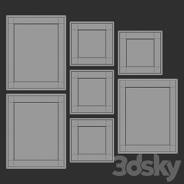 Gallery Frame Set 28 3DSMax File - thumbnail 3