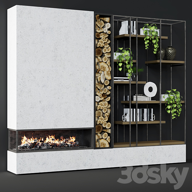 Contemporary fireplace 25 3DSMax File - thumbnail 1