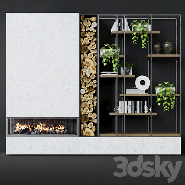 Contemporary fireplace 25 3DSMax File - thumbnail 2