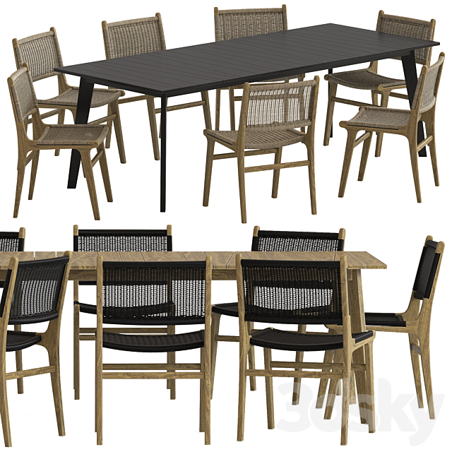 Globewest Noosa Chair and Noosa Table 3d