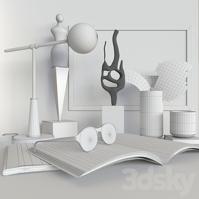 Collection of decorative elements for design 3d
