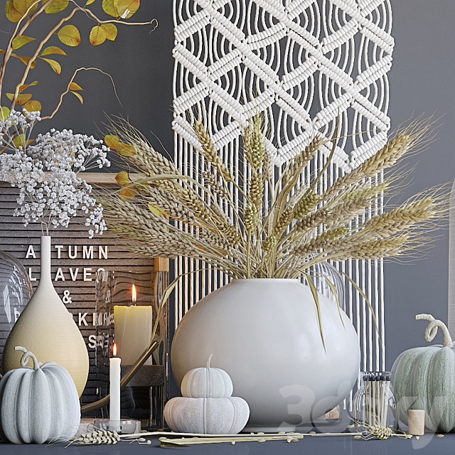 Autumn decorative set with wheat 3DSMax File - thumbnail 2