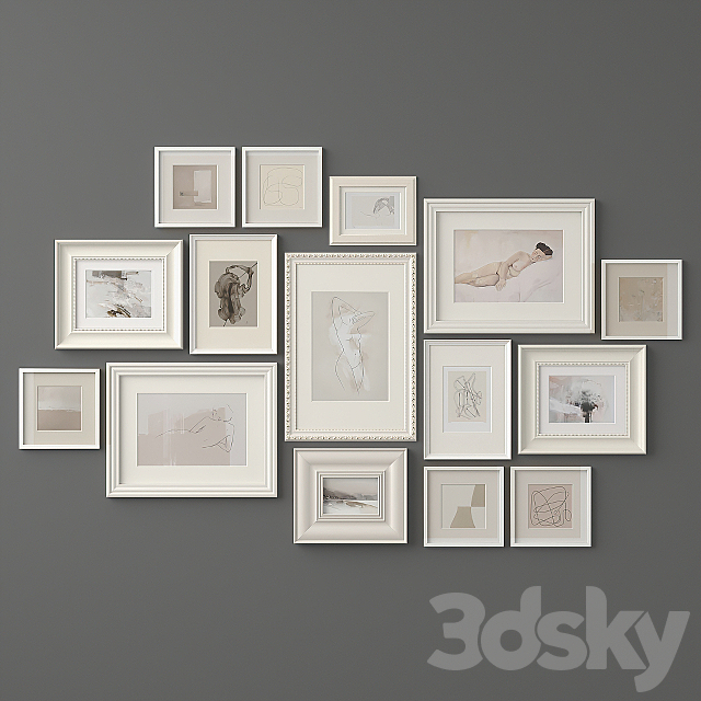 Paintings in classical frames 3DSMax File - thumbnail 2