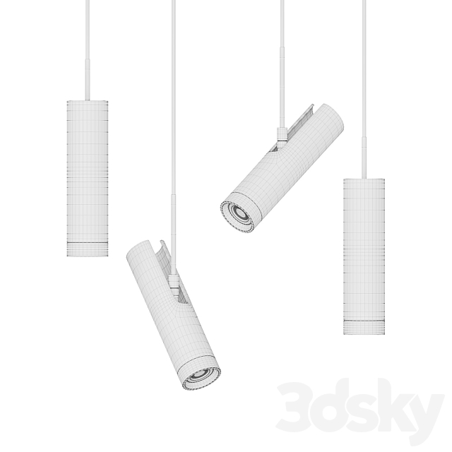 Pendant lamp in the shape of a cylinder TALSI ONE 3DSMax File - thumbnail 3