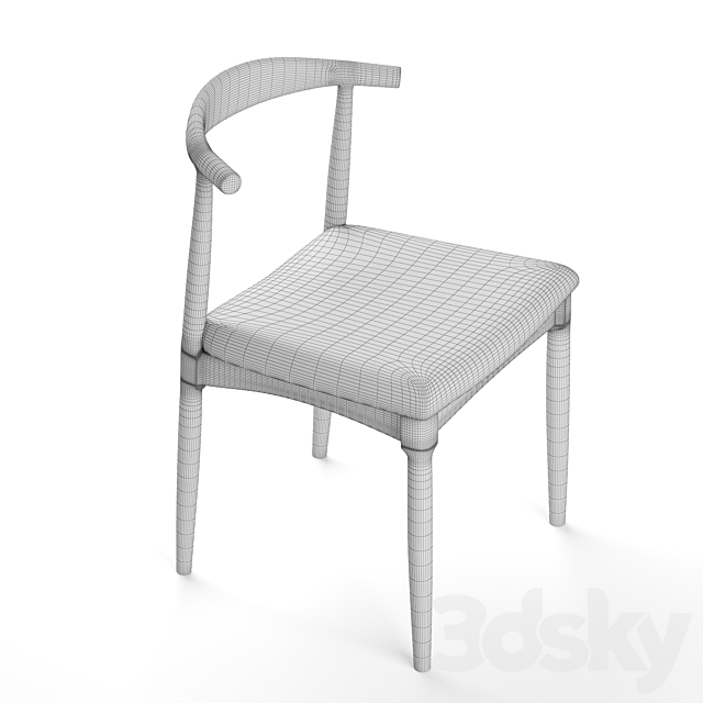 Byron chair Industry west _ COPENHAGEN CHAIR Walnut 3DSMax File - thumbnail 3