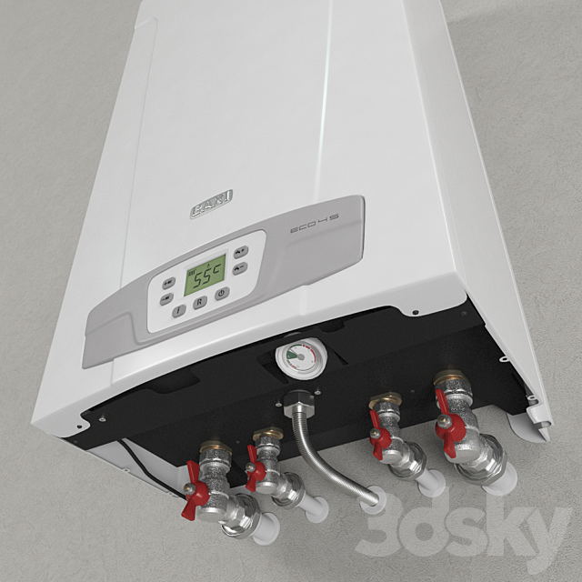 Gas heating boiler wall Baxi Eco 4S 3DS Max Model - thumbnail 2