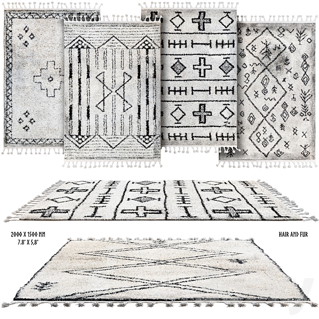Scandinavian rugs set Free Download