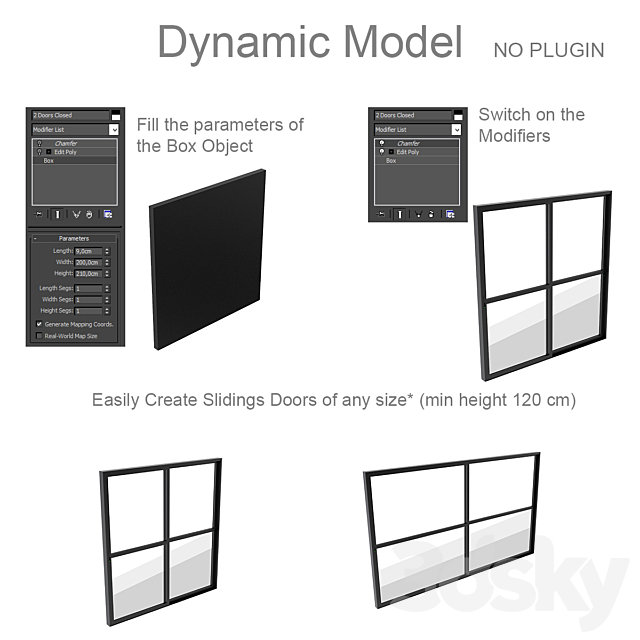 Dynamic Sliding Doors Set 03 3DSMax File - thumbnail 2