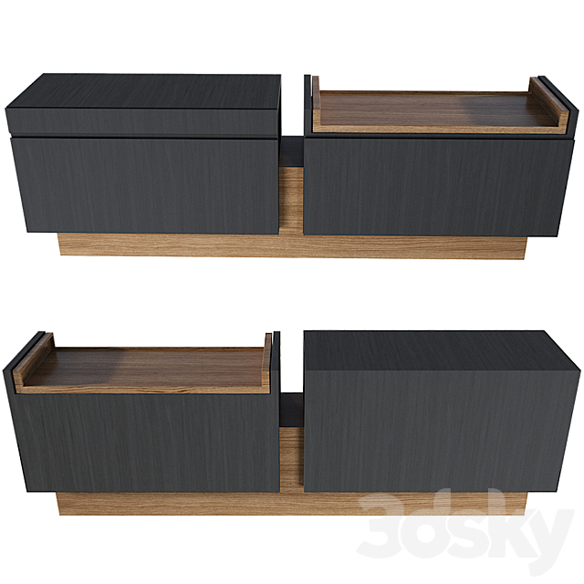 Buffet Ocara Fechado - Sideboard Console Table 3d