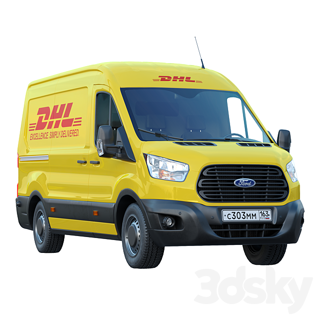 Ford Transit DHL 3DSMax File - thumbnail 1