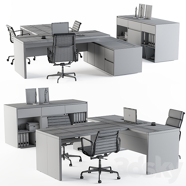 Office Furniture – Manager Set 3DSMax File - thumbnail 3