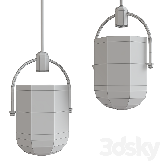Mid Century Modern Chic 1 Light Pendant With Mouth-blown 3DSMax File - thumbnail 2