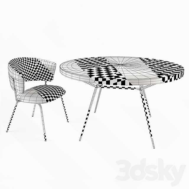 Portello Chair and Frank Table 3DSMax File - thumbnail 3
