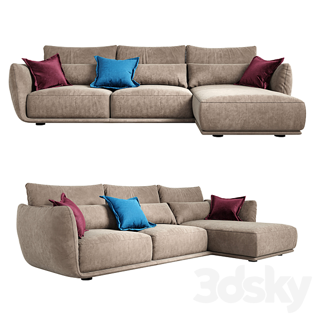 Cierre Clift sectional Sofa long chair left arm 3DSMax File - thumbnail 1