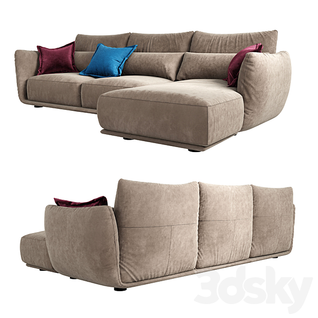 Cierre Clift sectional Sofa long chair left arm 3DSMax File - thumbnail 2