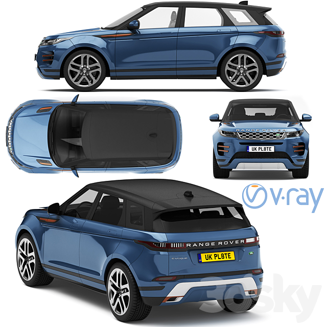 Land Rover Range Rover Evoque R-dynamic 2019 3DSMax File - thumbnail 2