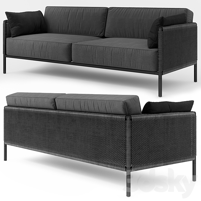 Encore Modern Garden 3 Seater Lounge Sofa 3DSMax File - thumbnail 1