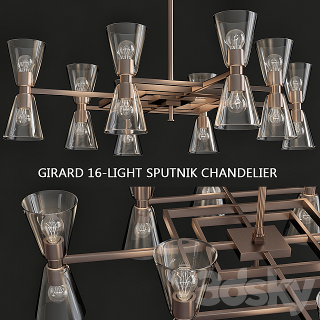 Girard 16-Light Sputnik Chandelier 3DSMax File - thumbnail 1