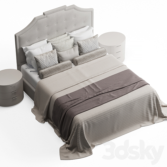 Upholstered Rectangular Bed 3DSMax File - thumbnail 2