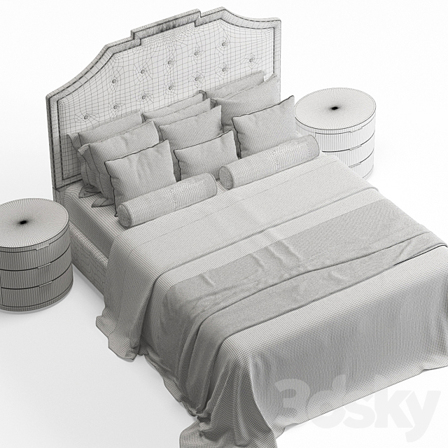 Upholstered Rectangular Bed 3DSMax File - thumbnail 3