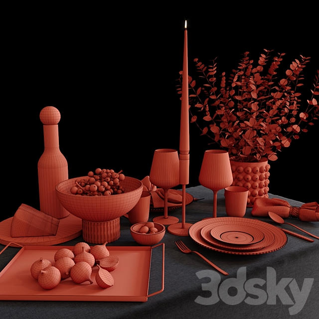 Table set 001 H&M 3d