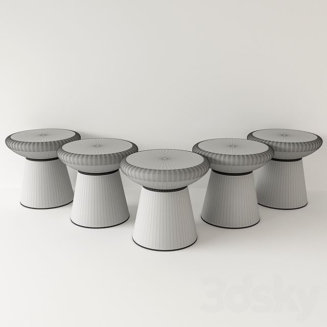 Mush TableStool bedside table 3d
