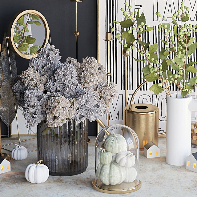 Autumn decorative set 6 3d