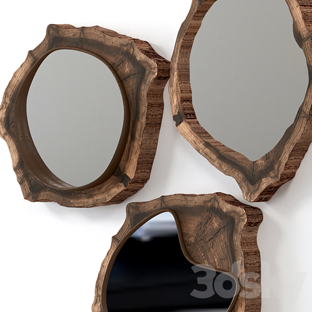 Collection of slab mirrors. 3d